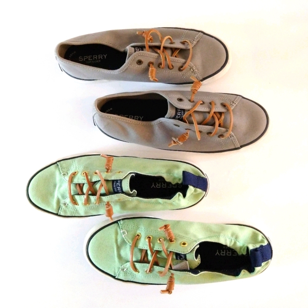 Sperry Pier View Shoes Size 7.5 in Grey and Mint